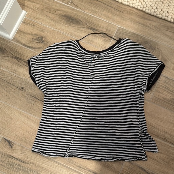 Free people Black and White Striped Short Sleeve Tee - Picture 7 of 7